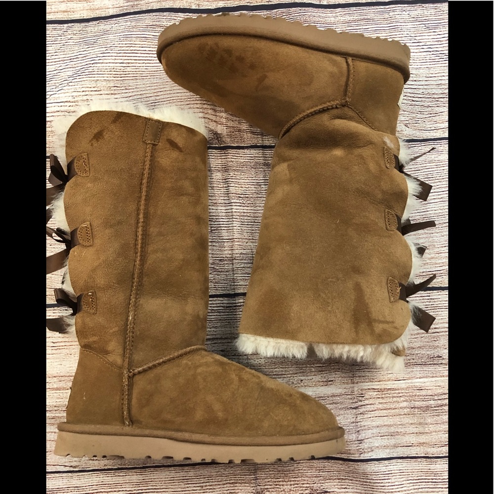 UGG Bailey triple bow boots tan